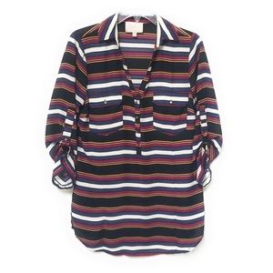 SKIES ARE BLUE Stitch Fix Womens Multicolored Vertical Striped Top Blouse Size M